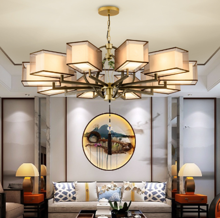 新中式吊灯客厅灯餐厅卧室灯中国风现代中式简约禅意茶楼灯具6005