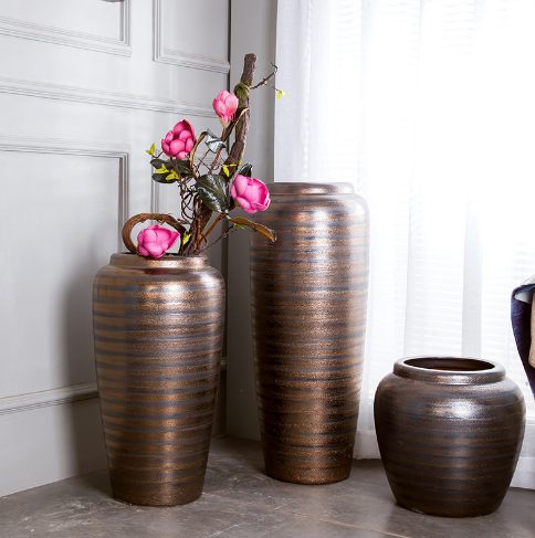 中式艺术家具陶瓷工艺品 金属釉欧式软装饰设计家居大摆件陶罐子